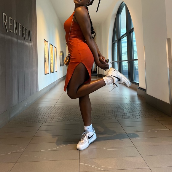 Orange Bodycon Dress - Picture 3 of 7